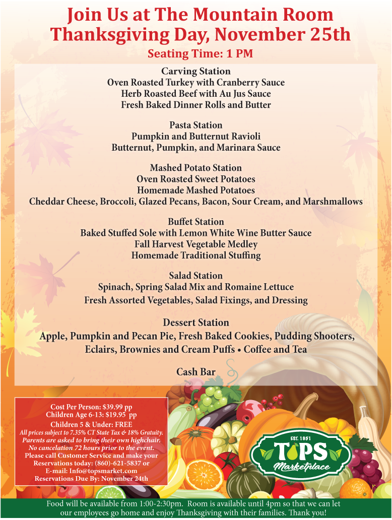 Thanksgiving Menu