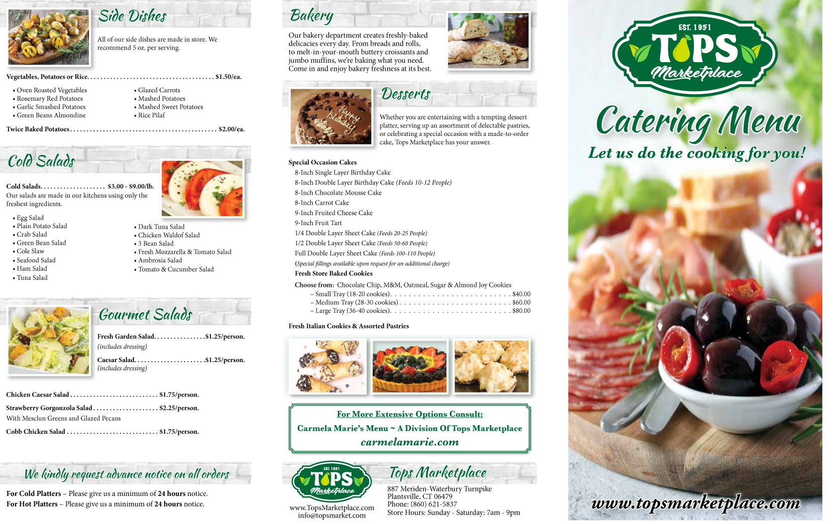 Catering menu pg 1
